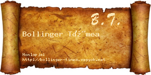 Bollinger Tímea névjegykártya